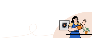 뮤직 프레임 LS60D, 화분에 물을 주는 여성