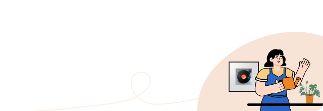 뮤직 프레임 LS60D, 화분에 물을 주는 여성