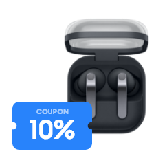 버즈4 제품 이미지와 10% 할인 쿠폰이 있는 모습