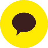 노란색 배경에 말풍선이 있는 카카오톡 아이콘