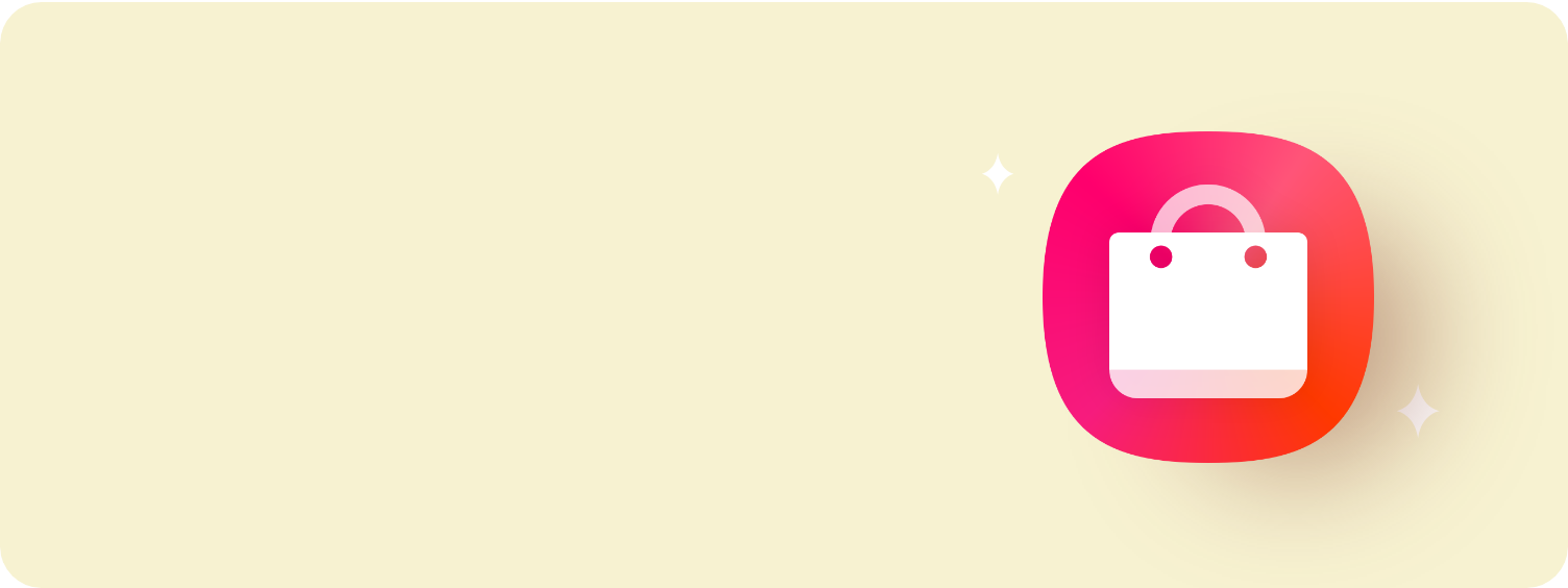 연노란색 배경으로 우측에 '갤럭시 스토어' 브랜드 아이콘이 있다.