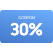 파란 사각형안에 COUPON과 30% 텍스트가 적힌 쿠폰 이미지