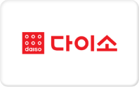 다이소 로고가 있는 흰색 카드 아이콘
