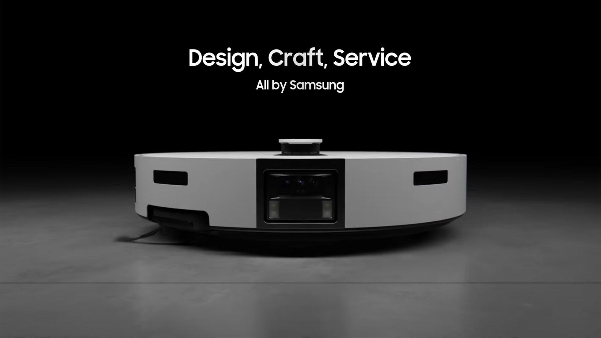 Design, Craft, Service All by Samsung 문구가 기재되어 있으며, 문구 하단으로는 Bespoke AI 스팀 울트라 제품이 정면으로 배치되어 있다