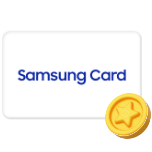 Samsung Card가 쓰인 카드 아이콘과 캐시백을 의미하는 아이콘