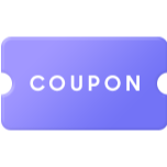 COUPON이 쓰여있는 보라색 쿠폰 아이콘