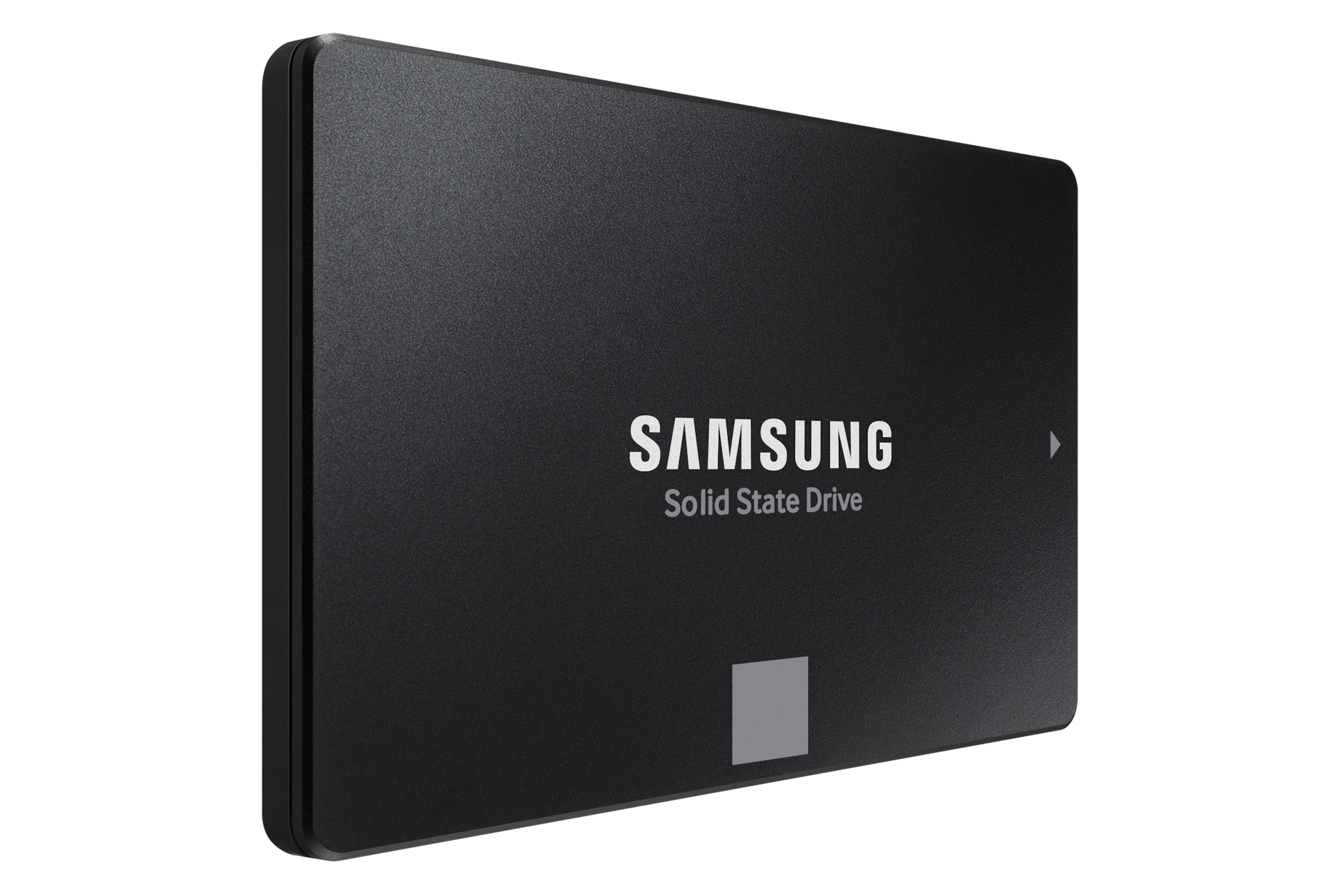 870 EVO SATA SSD 2 TB 블랙 제품 정면 우측으로 돌린 이미지