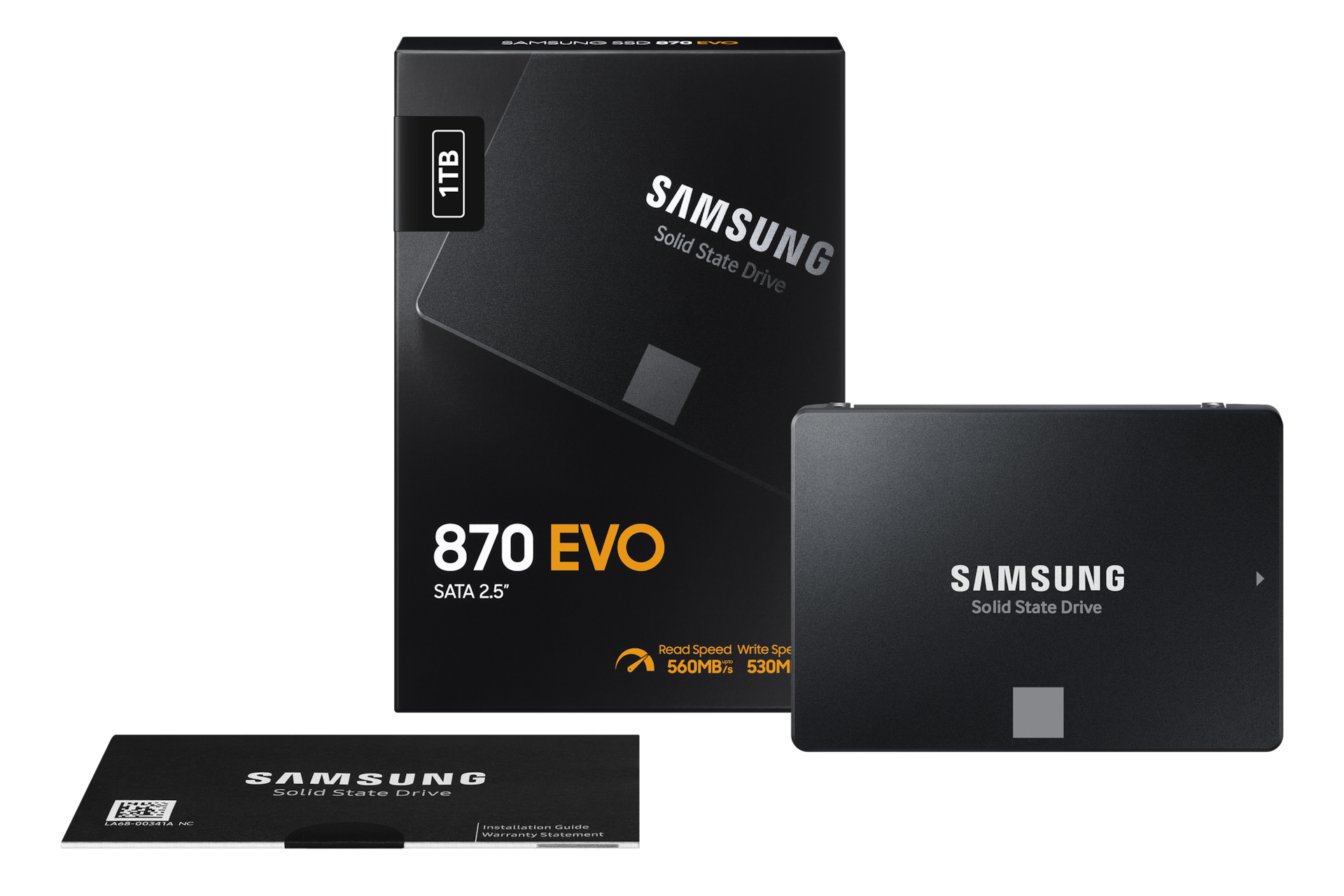 870 EVO SATA SSD 1 TB 블랙 제품 이미지, 제품 패키지 정면 이미지 노출