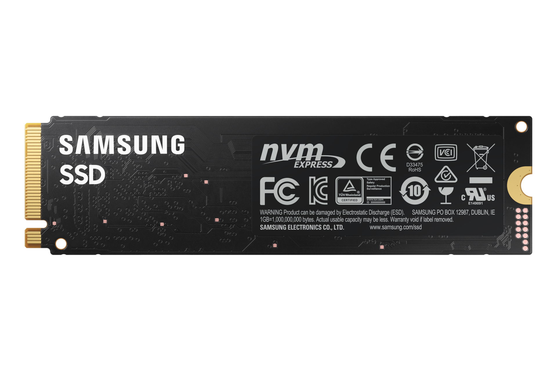 980 NVMe M.2 SSD 500 GB (블랙) 제품 후면