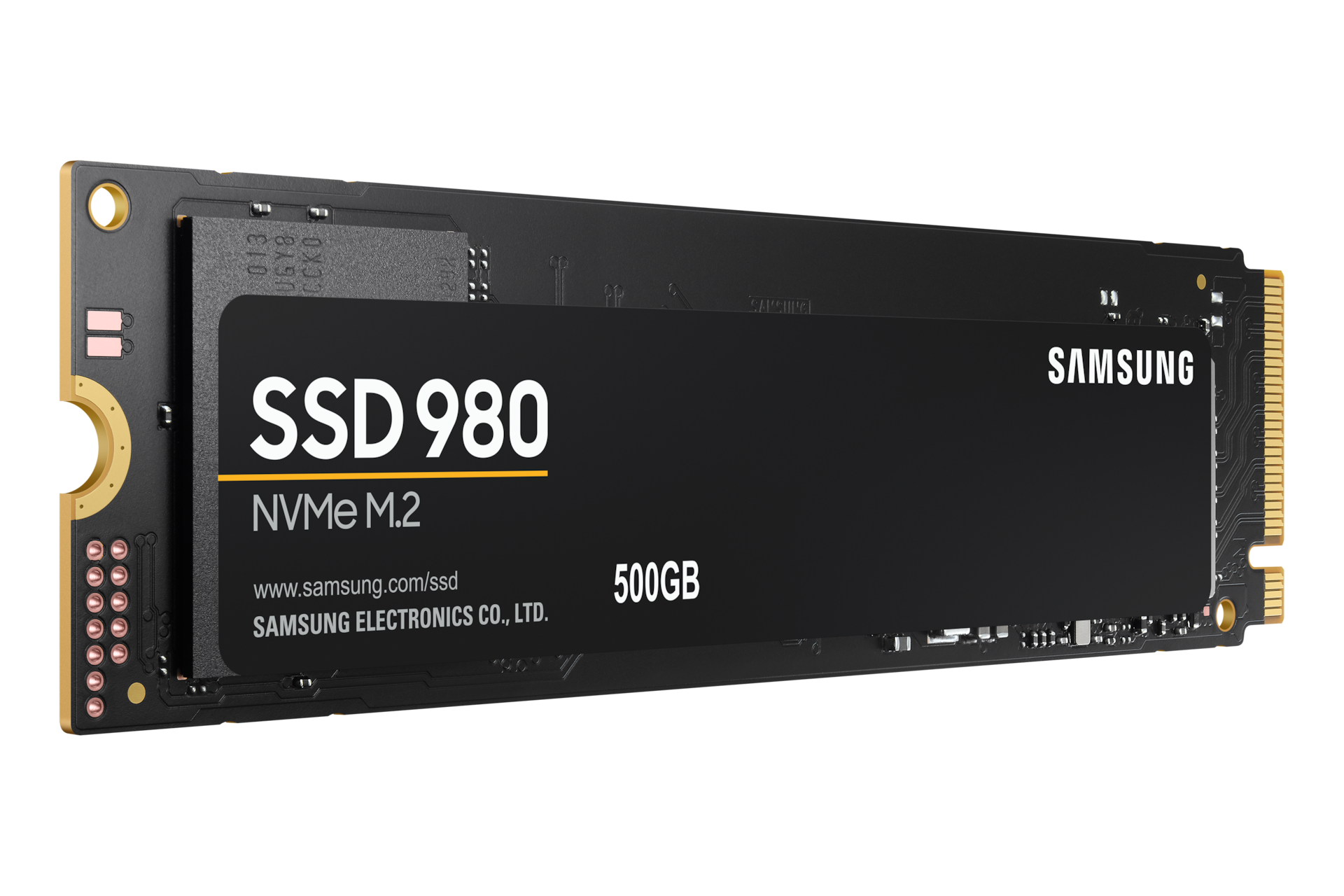 980 NVMe M.2 SSD 500 GB (블랙) 제품 정면 오른쪽으로 돌린 이미지
