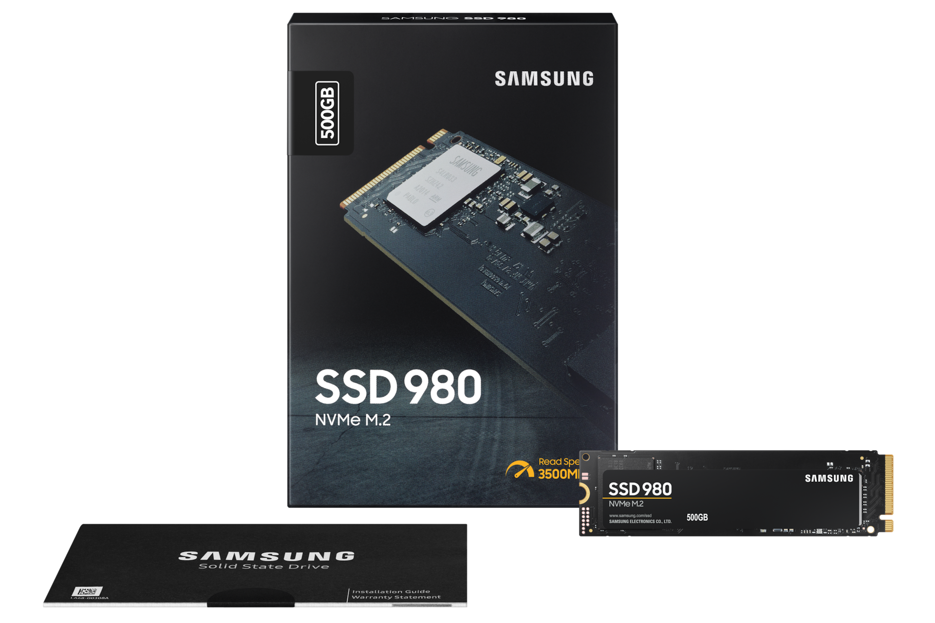 980 NVMe M.2 SSD 500 GB (블랙) 제품 패키지, 제품 이미지 정면