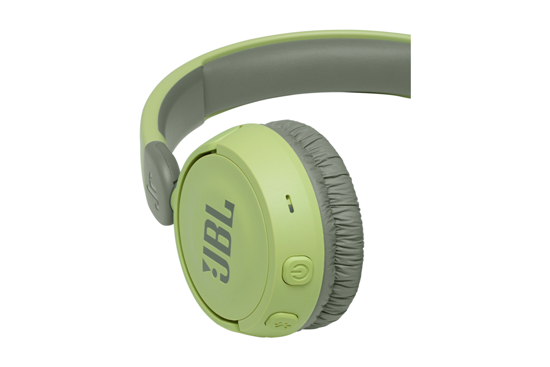 JBL JR310BT 무선 키즈 헤드폰 그린 헤드부분 상세컷 