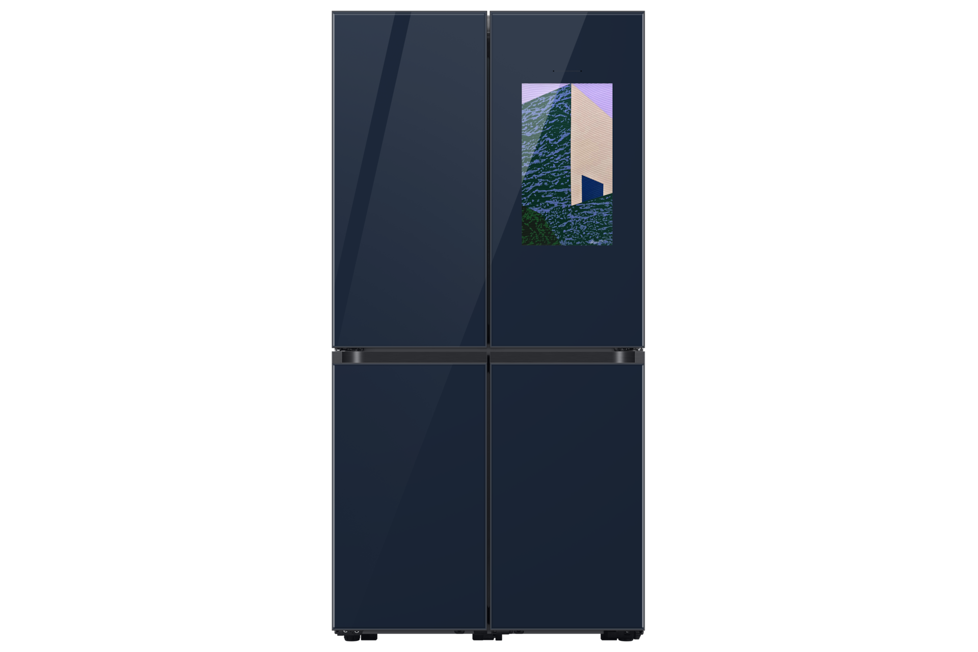 Bespoke AI 패밀리허브 4도어 838L (빅아이스/큐브) 글램 네이비 정면