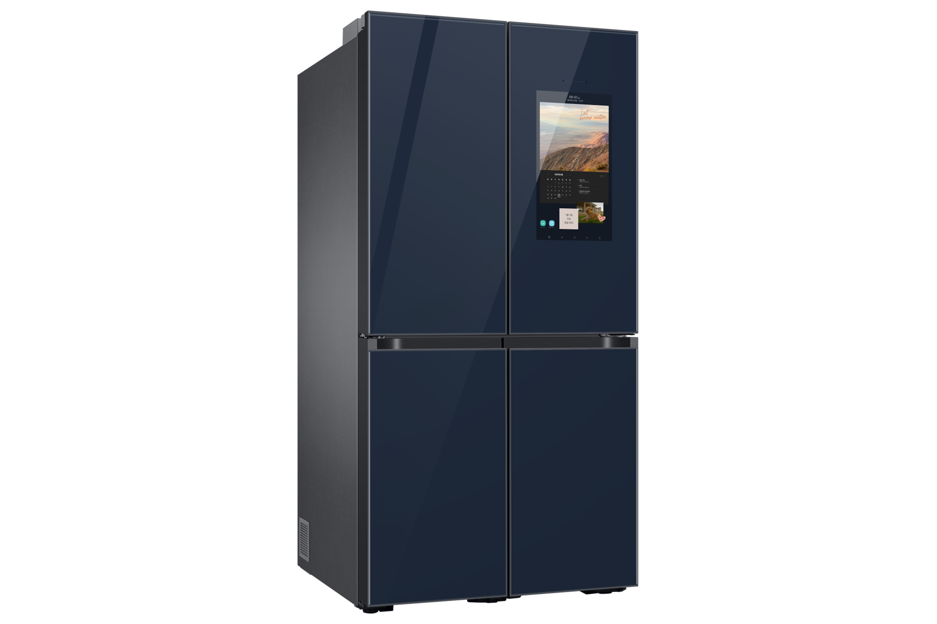 Bespoke AI 패밀리허브 4도어 838L (빅아이스/큐브) 글램 네이비 좌측면