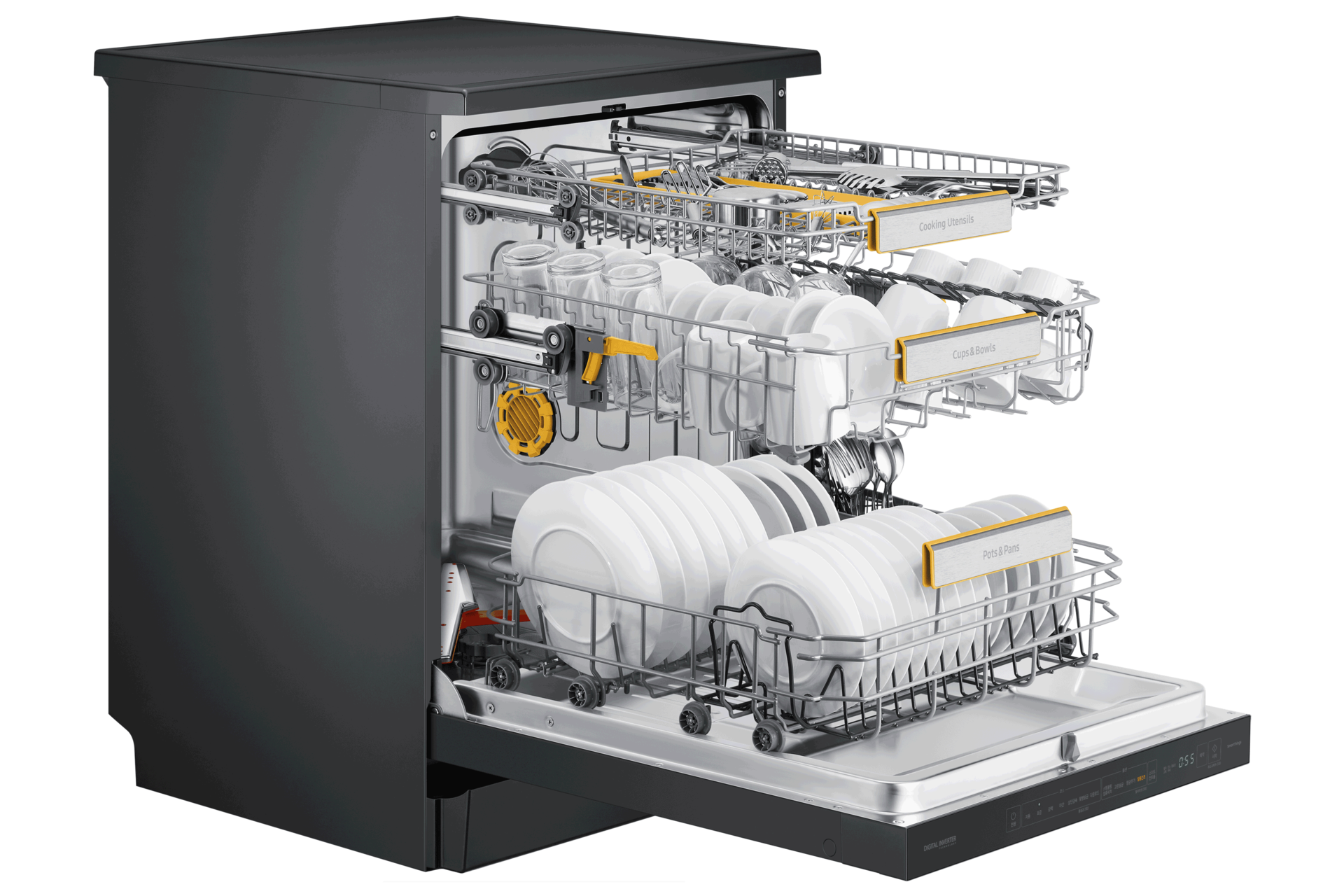 글램 네이비 측면 도어 완전 열림 내용물 있음
