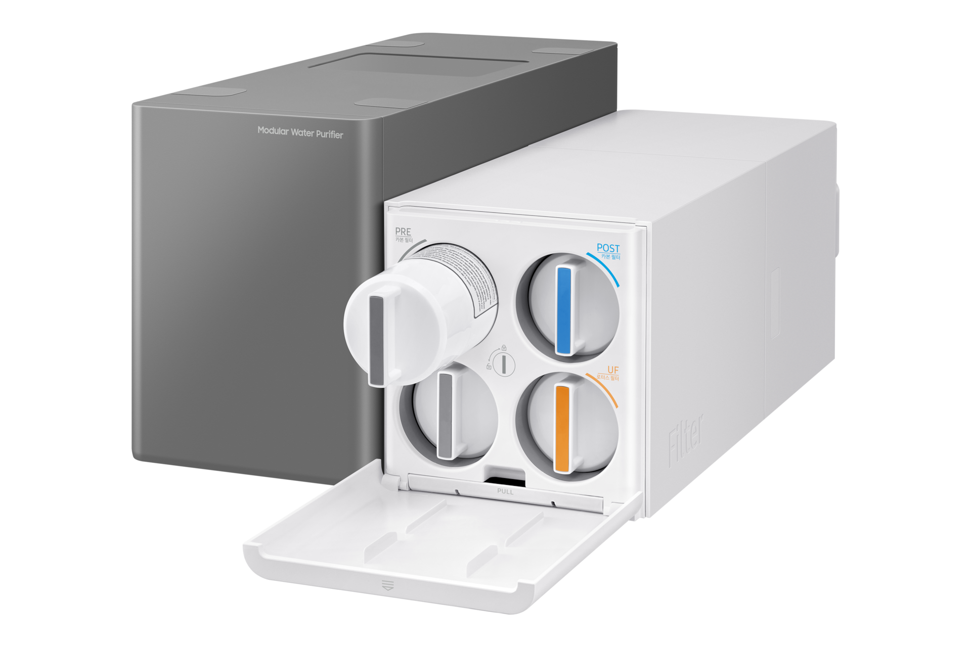 Bespoke 정수기 메인 파우셋 (냉/온/정수) 알루 로즈골드 본체