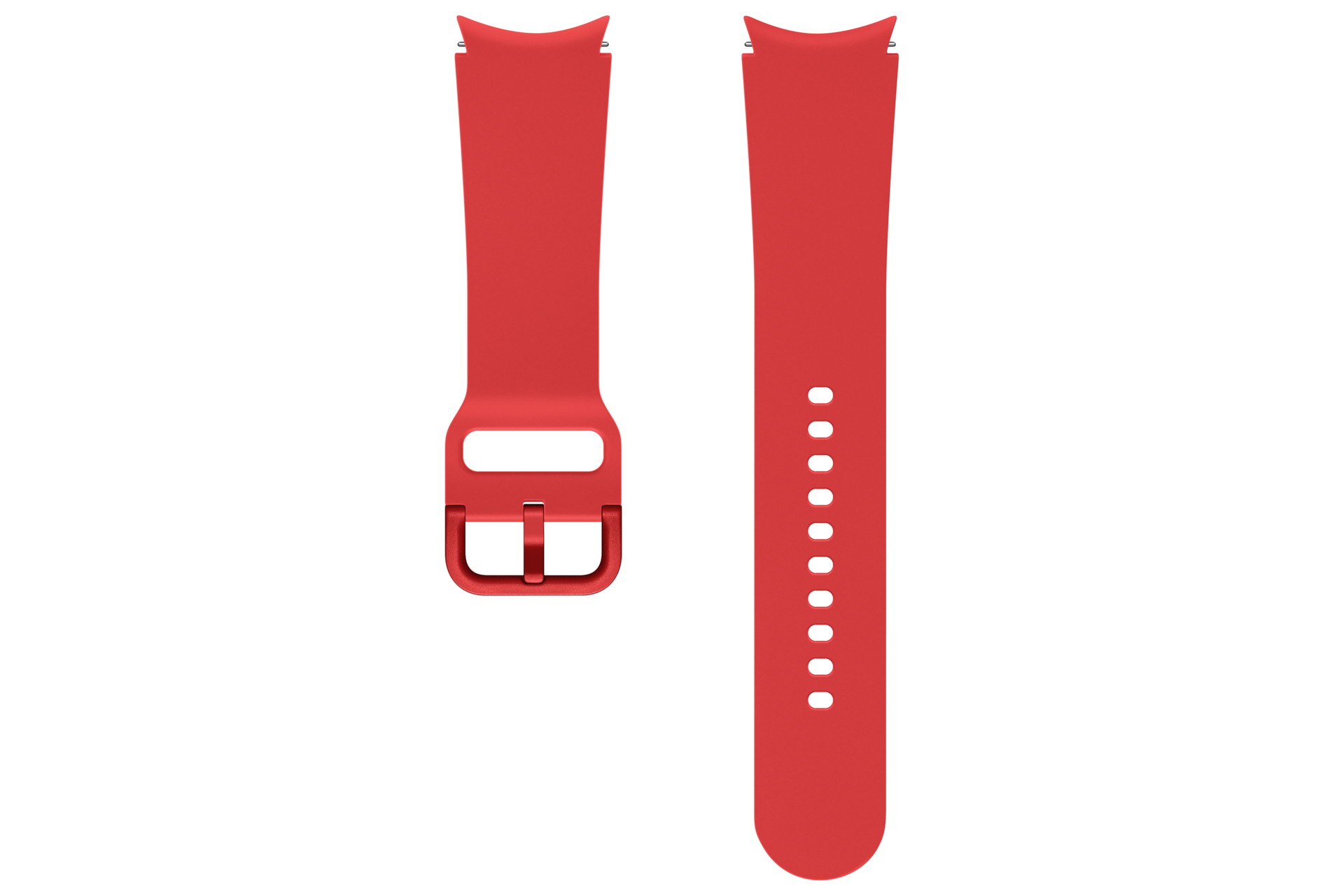 갤럭시 워치4 시리즈 스포츠 스트랩 (20mm, M/L) (레드) 세로로 나열한 정면 이미지