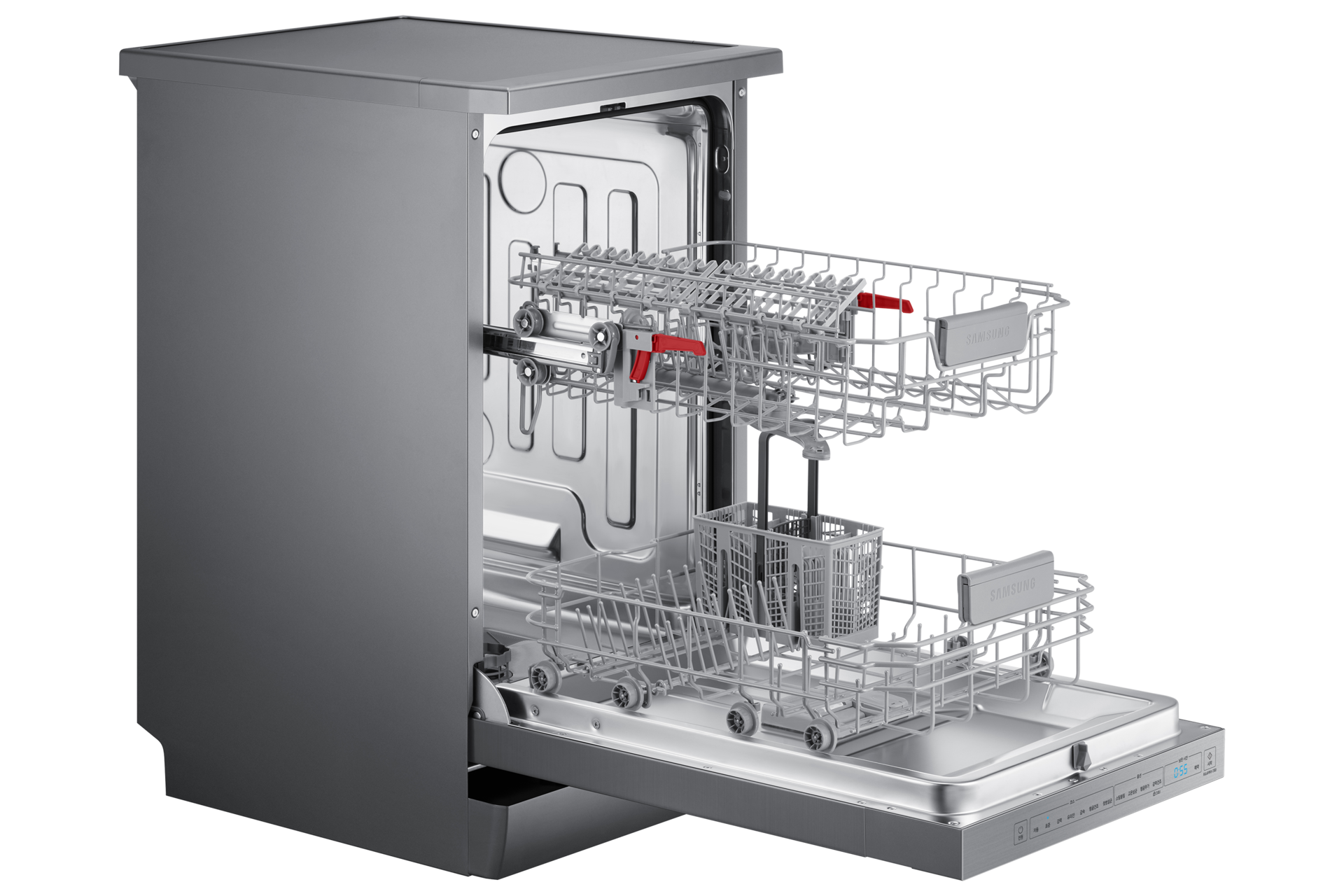 측면 도어 완전 열림 내용물 없음