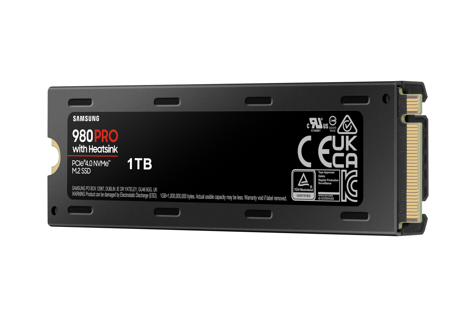 980 PRO with Heatsink PCIe® 4.0 NVM™  M.2 SSD 후면 좌측 30도