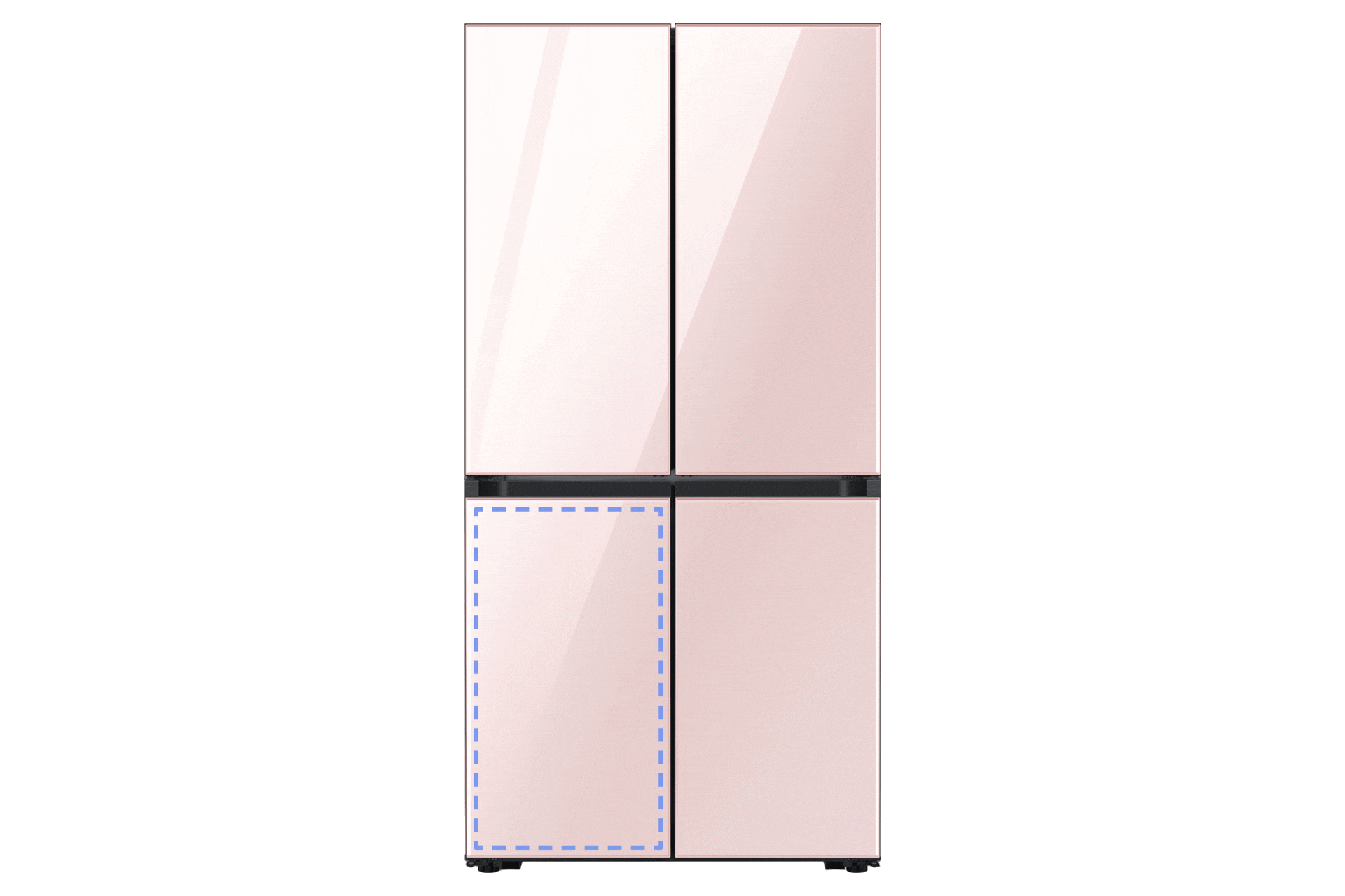Bespoke 냉장고 4도어 패널 (하칸) 글램 핑크 냉장고 4도어 부착컷