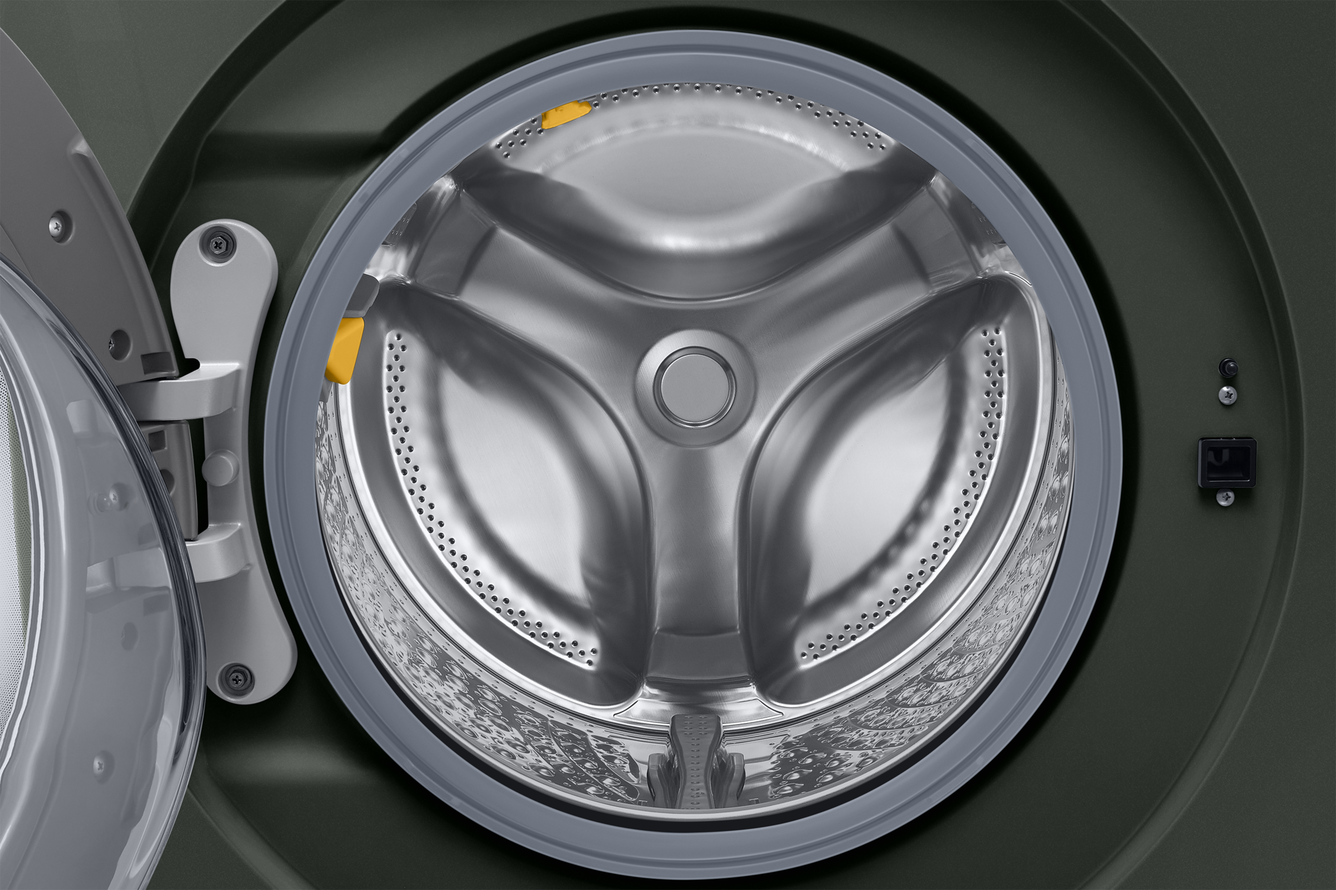 BESPOKE 그랑데 세탁기 AI 24 kg 새틴 그린 내부 확대