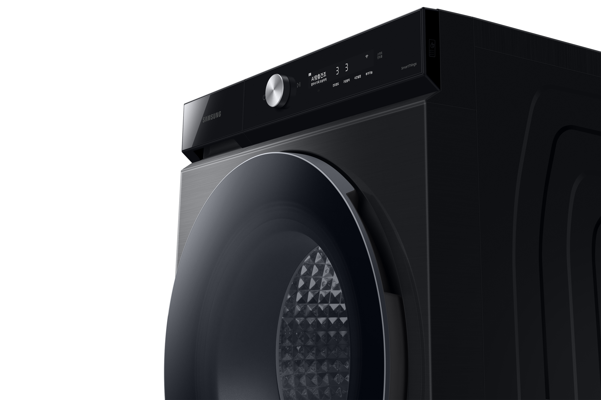 BESPOKE 그랑데 건조기 AI 17 kg 블랙케비어 좌측면 확대