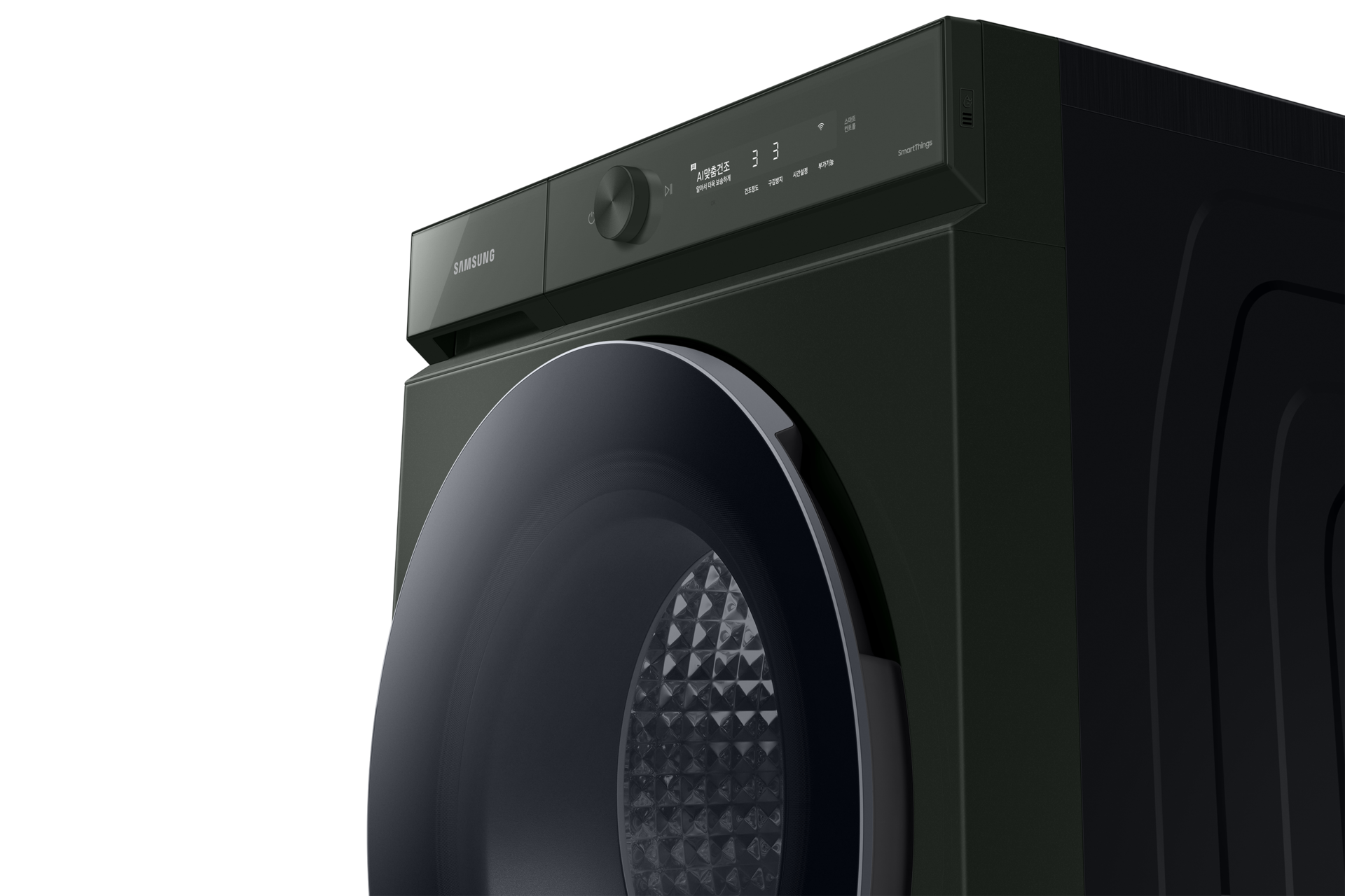 BESPOKE 그랑데 건조기 AI 20 kg 새틴그린 좌측면 확대