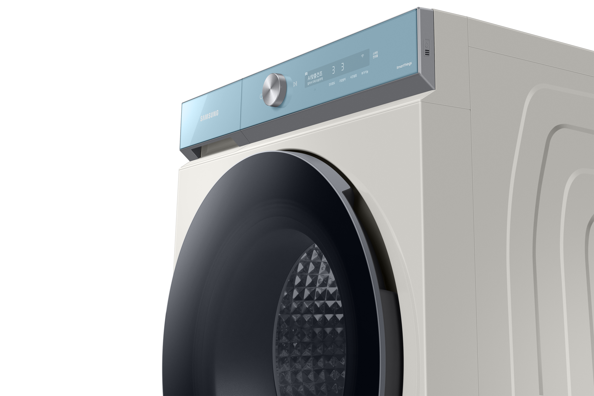 BESPOKE 그랑데 건조기 AI 20 kg 딥모닝블루 좌측면 확대