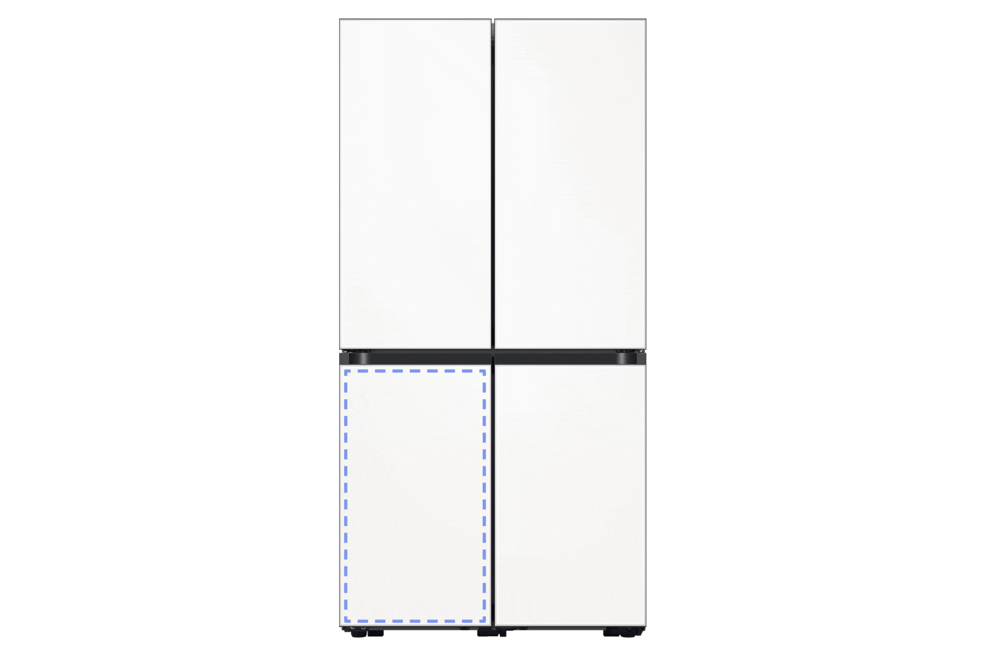 Bespoke 냉장고 4도어 패널 (하칸) 새틴 화이트 냉장고 4도어 부착컷