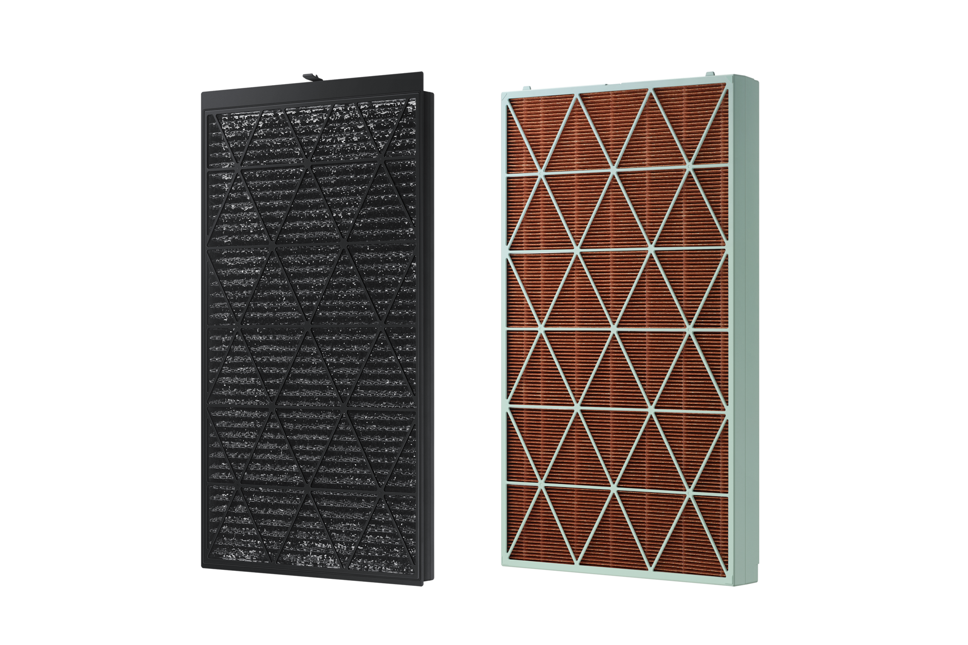 Bespoke 큐브™ Air 펫 필터 중형 블랙 펫 탈취필터 오른쪽 측면 + Bespoke 큐브™ Air 펫 필터 중형  구리 집진필터 오른쪽 측면