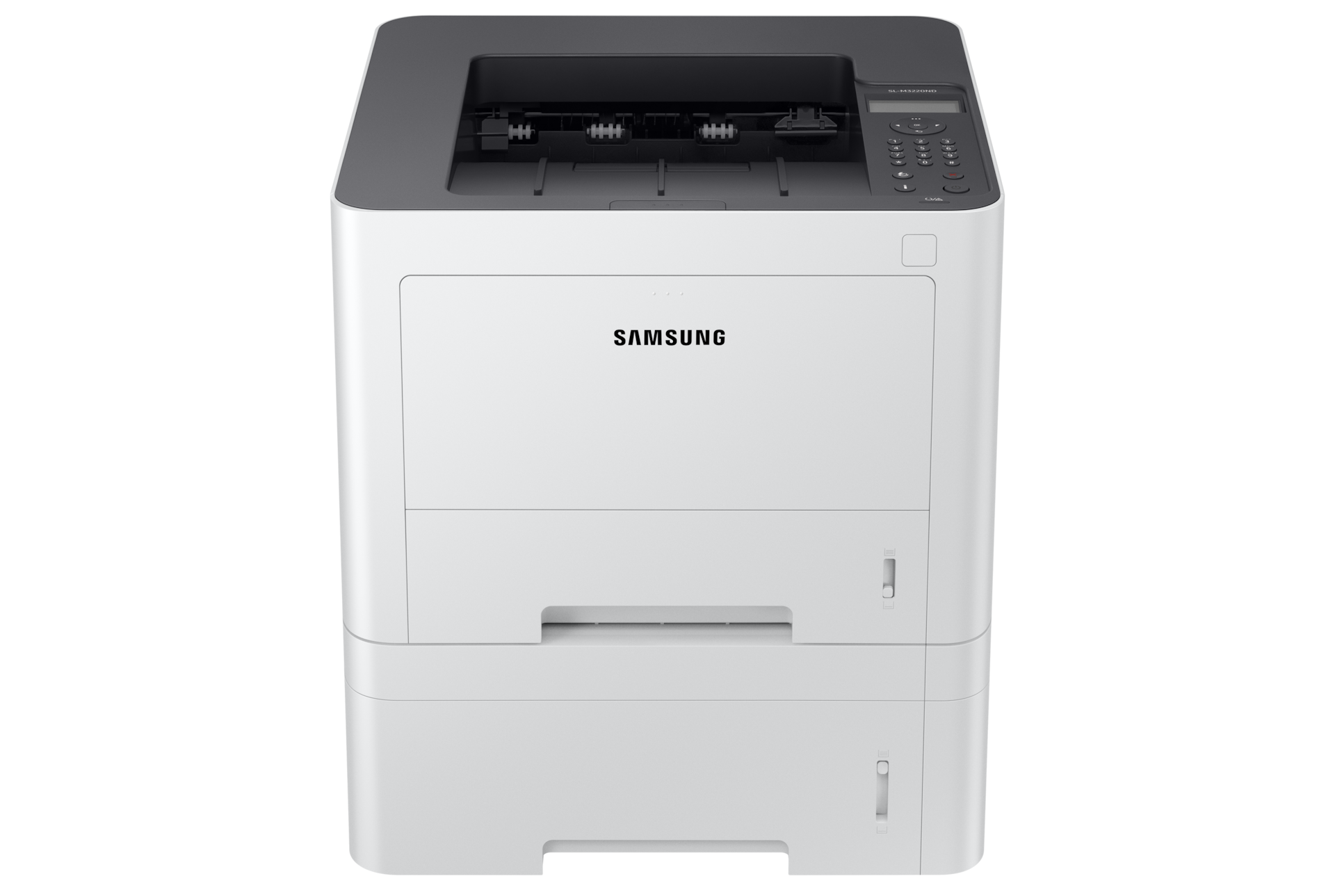 흑백 레이저프린터 32 ppm (화이트) 제품 용지 담는 곳 닫힌 사진