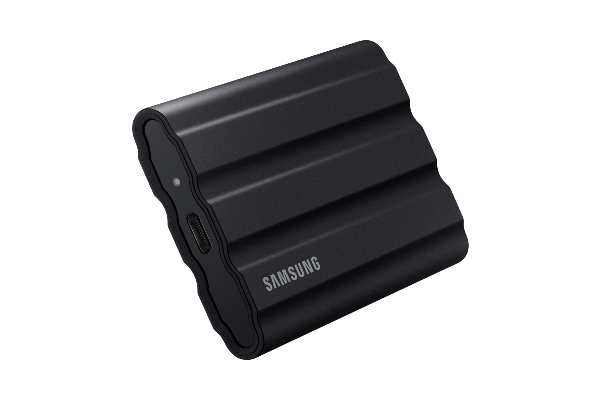 외장 SSD T7 Shield USB 3.2 Gen 2 2 TB 블랙 제품 세워져있는 왼쪽 30도