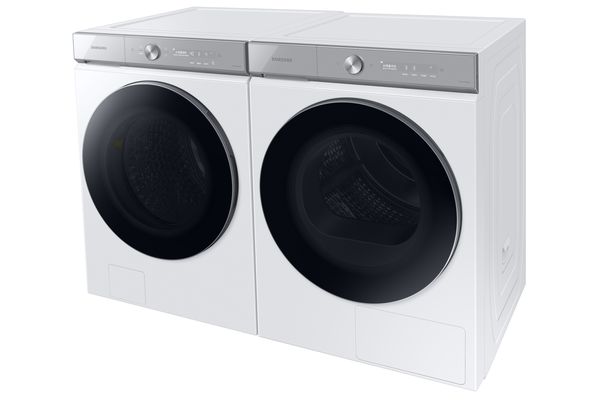 BESPOKE 그랑데 AI 패키지 WF25D20BWWL 화이트 페어 병렬배치 좌측 15도