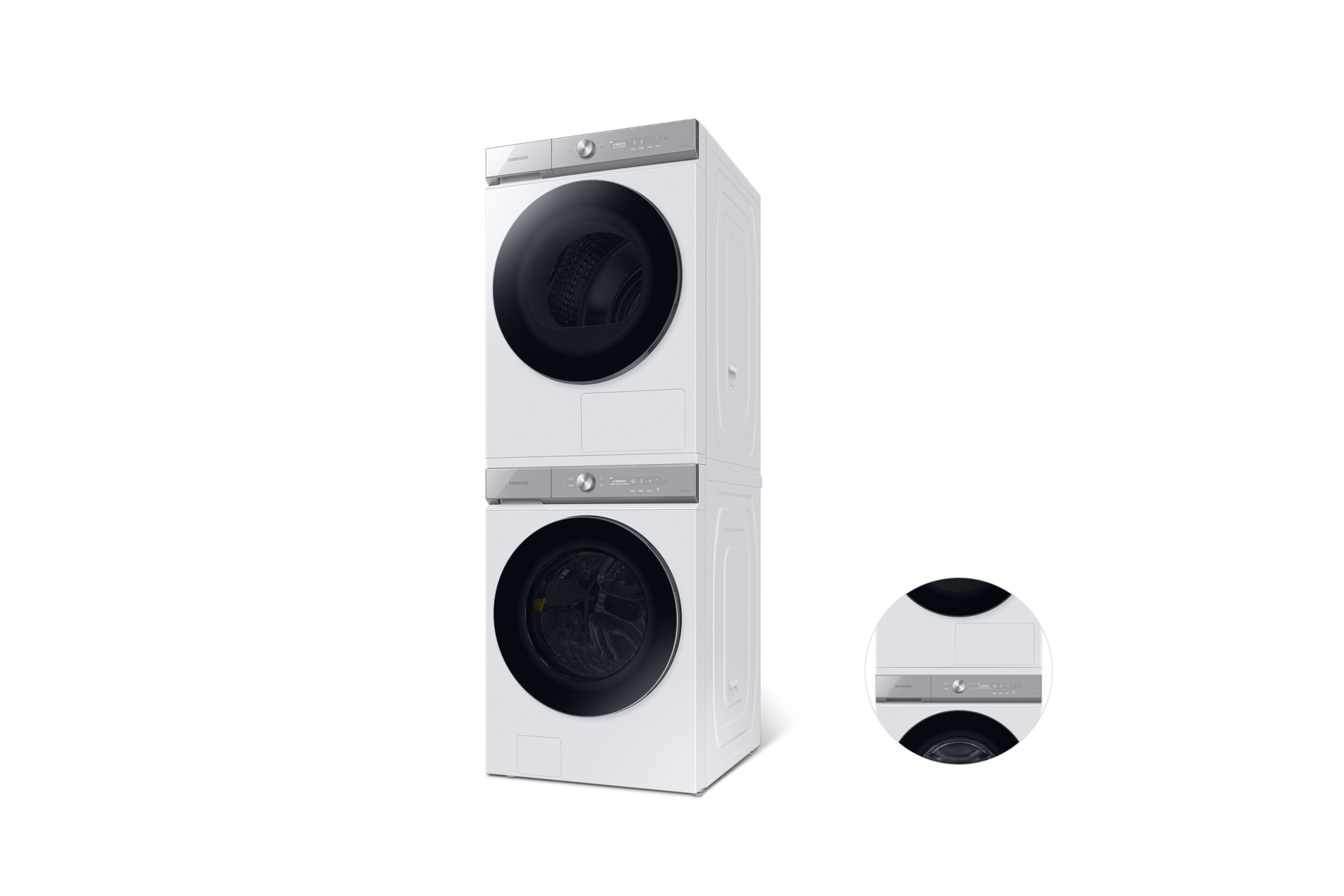 BESPOKE 그랑데 AI 패키지 WF25D20BWWL 화이트 정면 15도