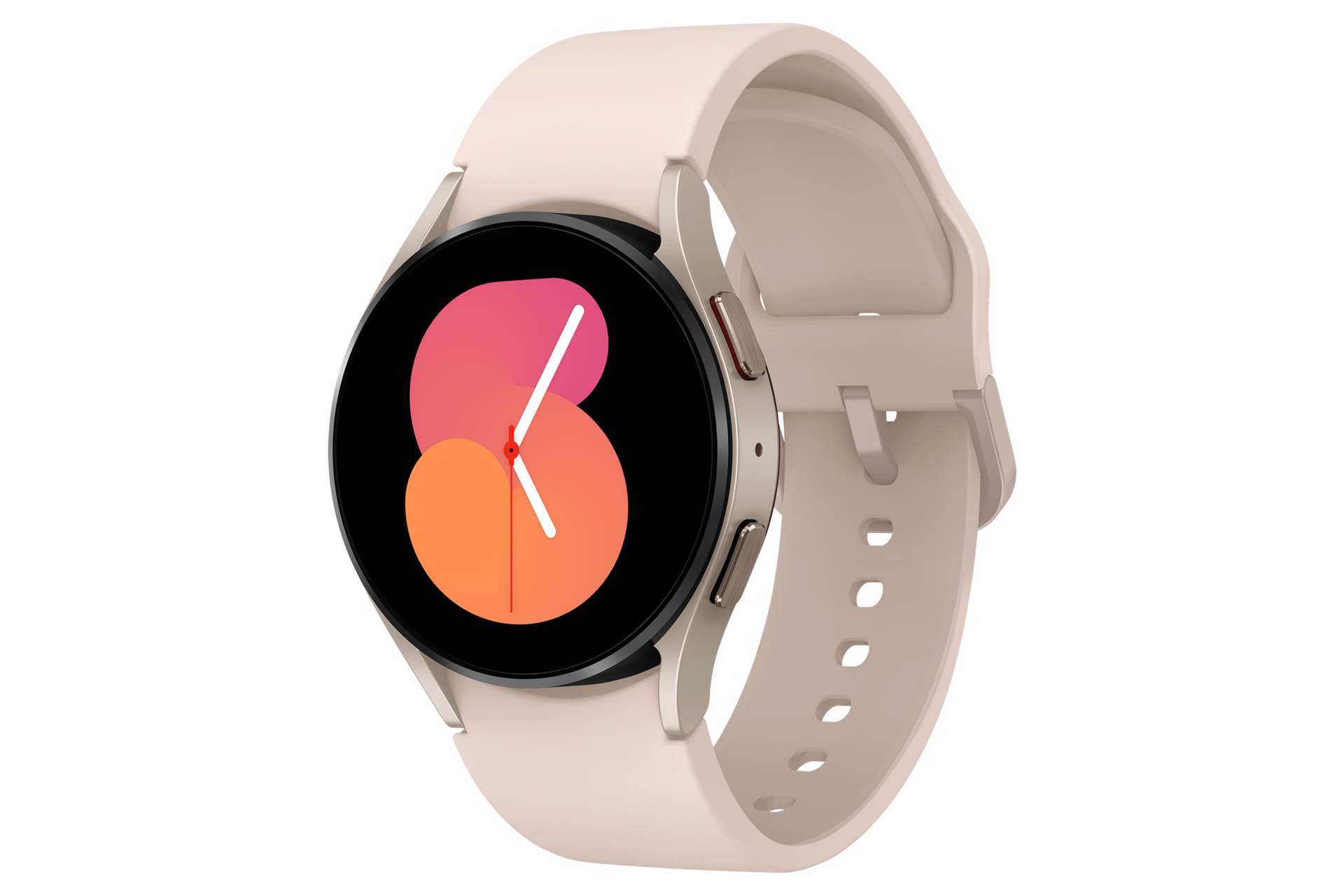 갤럭시 워치5 40 mm (LTE 자급제) 핑크골드 앞면 오른쪽 30도 