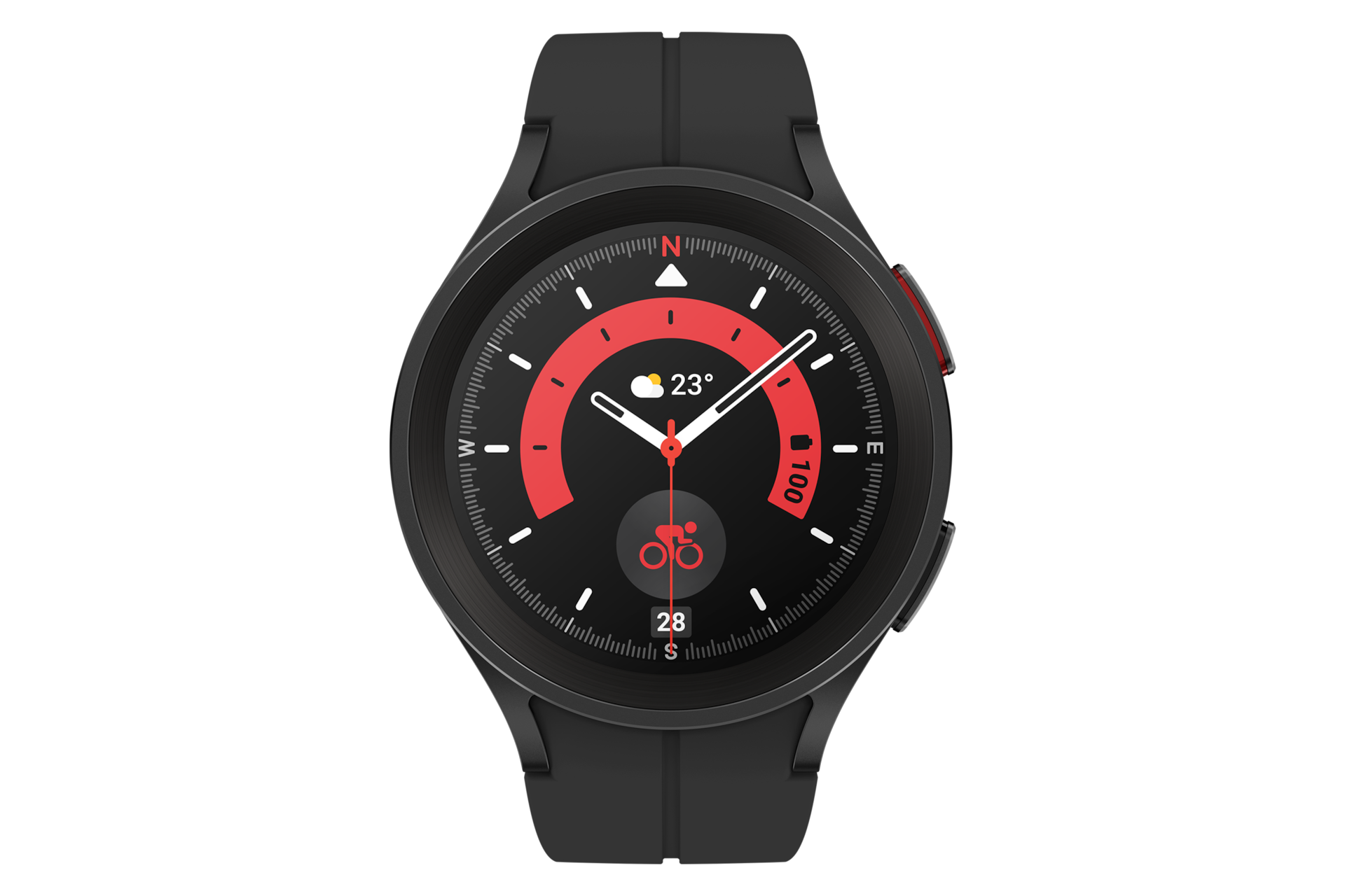 갤럭시 워치5 프로 45 mm 블랙 티타늄 정면