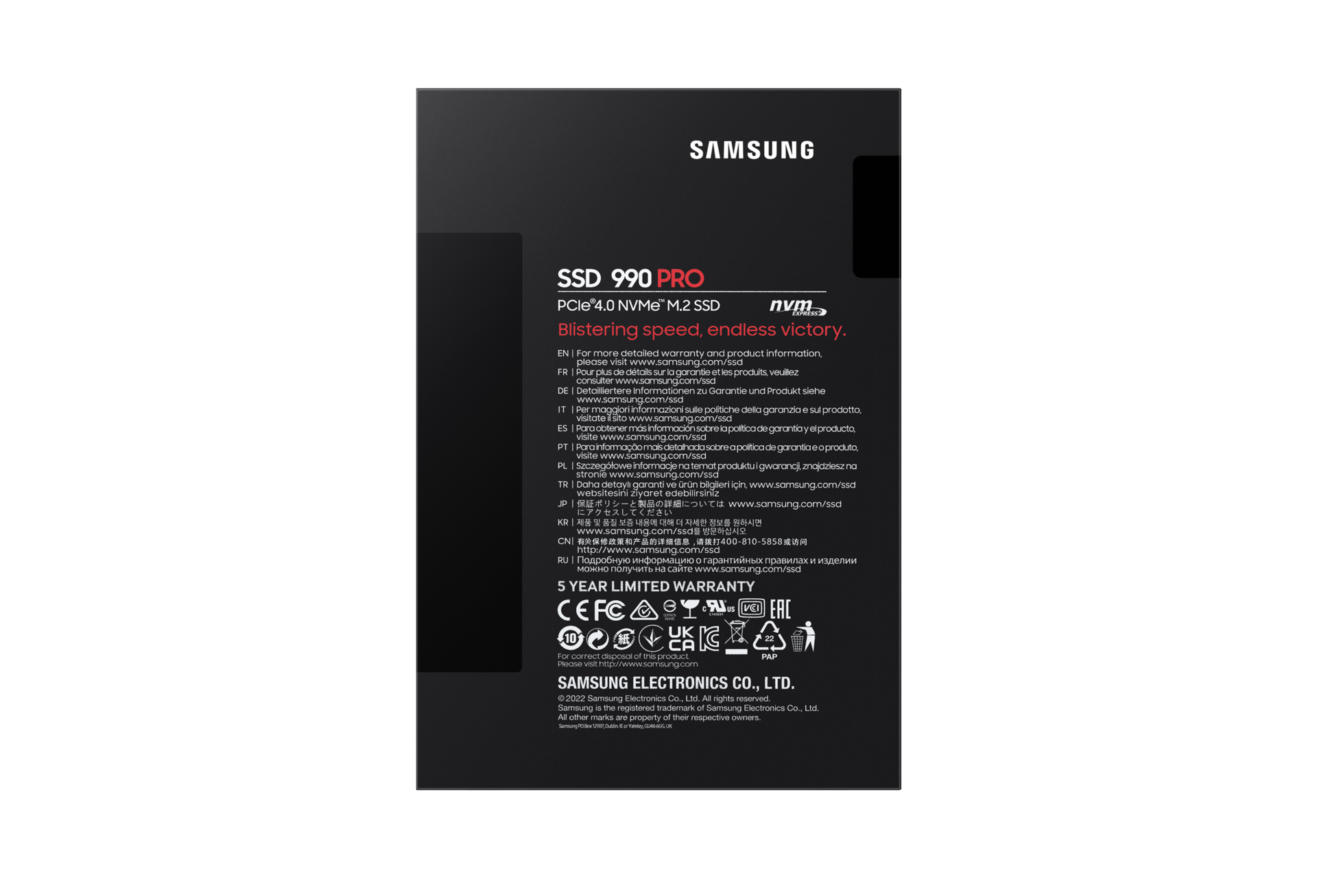 SSD 990 PRO NVMe 2 TB 패키지 팩 후면
