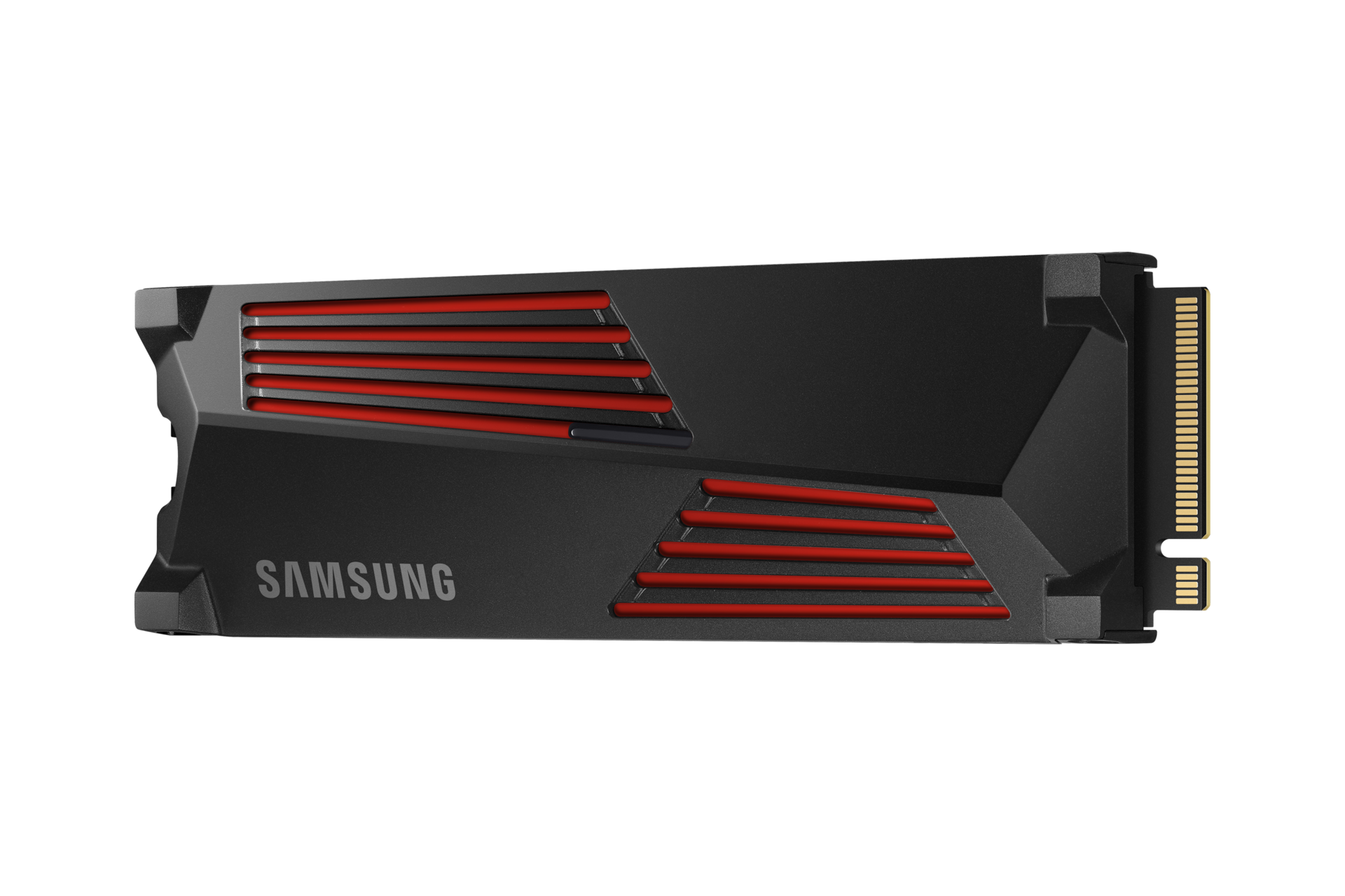 SSD 990 PRO NVMe with Heatsink 1 TB 제품 왼쪽 30도 회전 정면