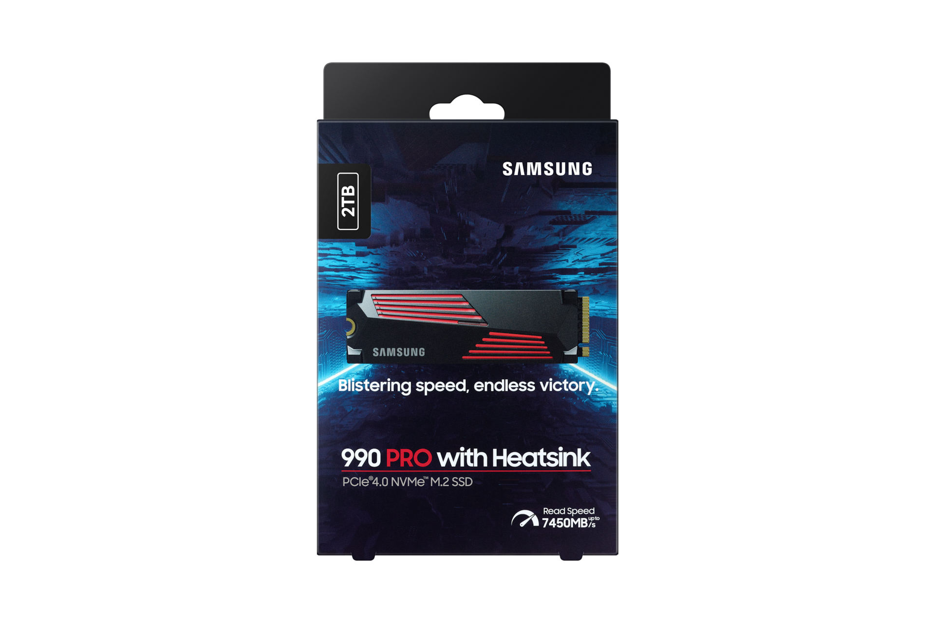 SSD 990 PRO NVMe with Heatsink 2 TB (블랙) 제품 패키지 팩 정면