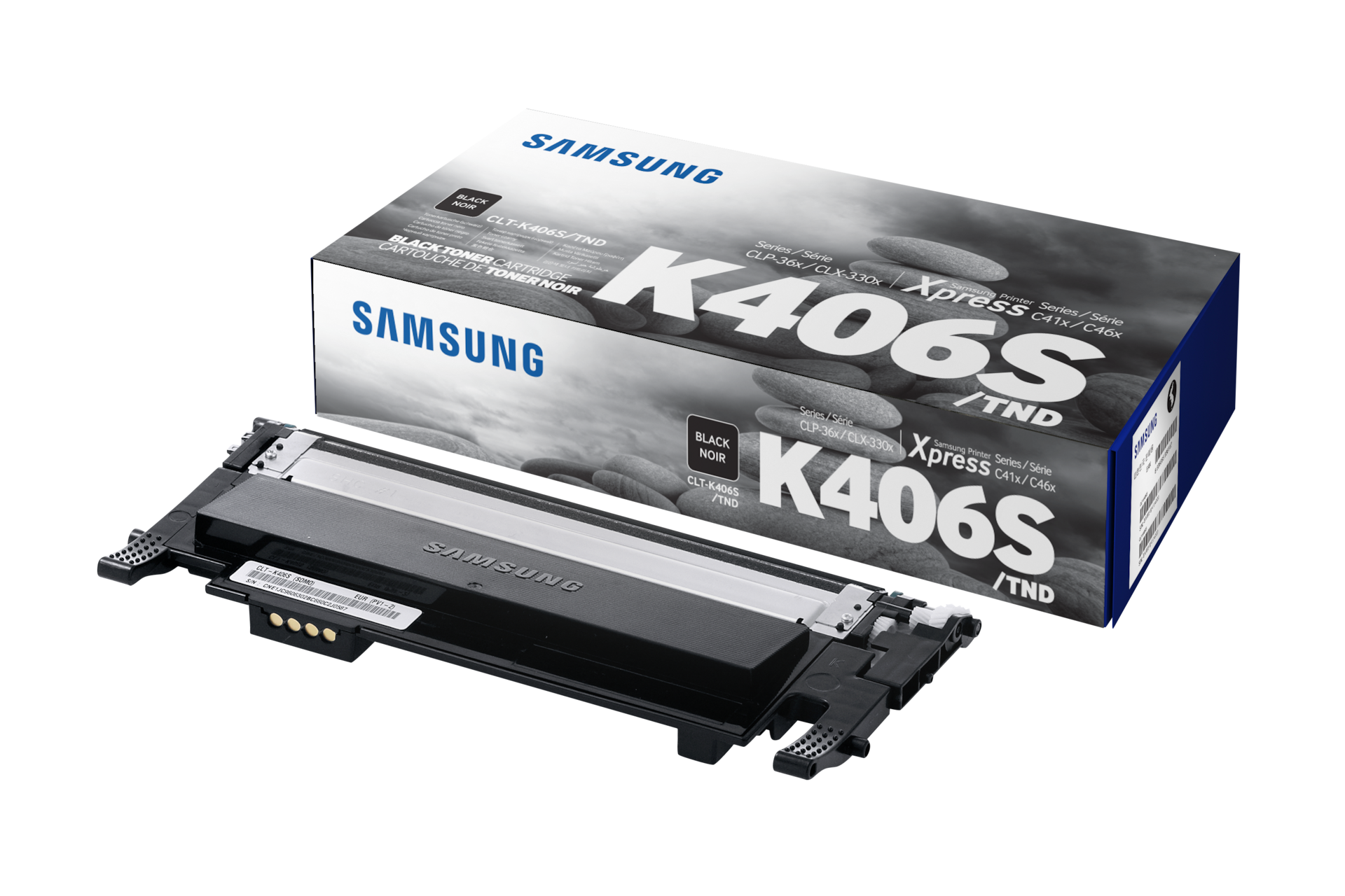 컬러 레이저프린터 토너 1,500 매 블랙 컬러 제품 + 상자 정면 이미지