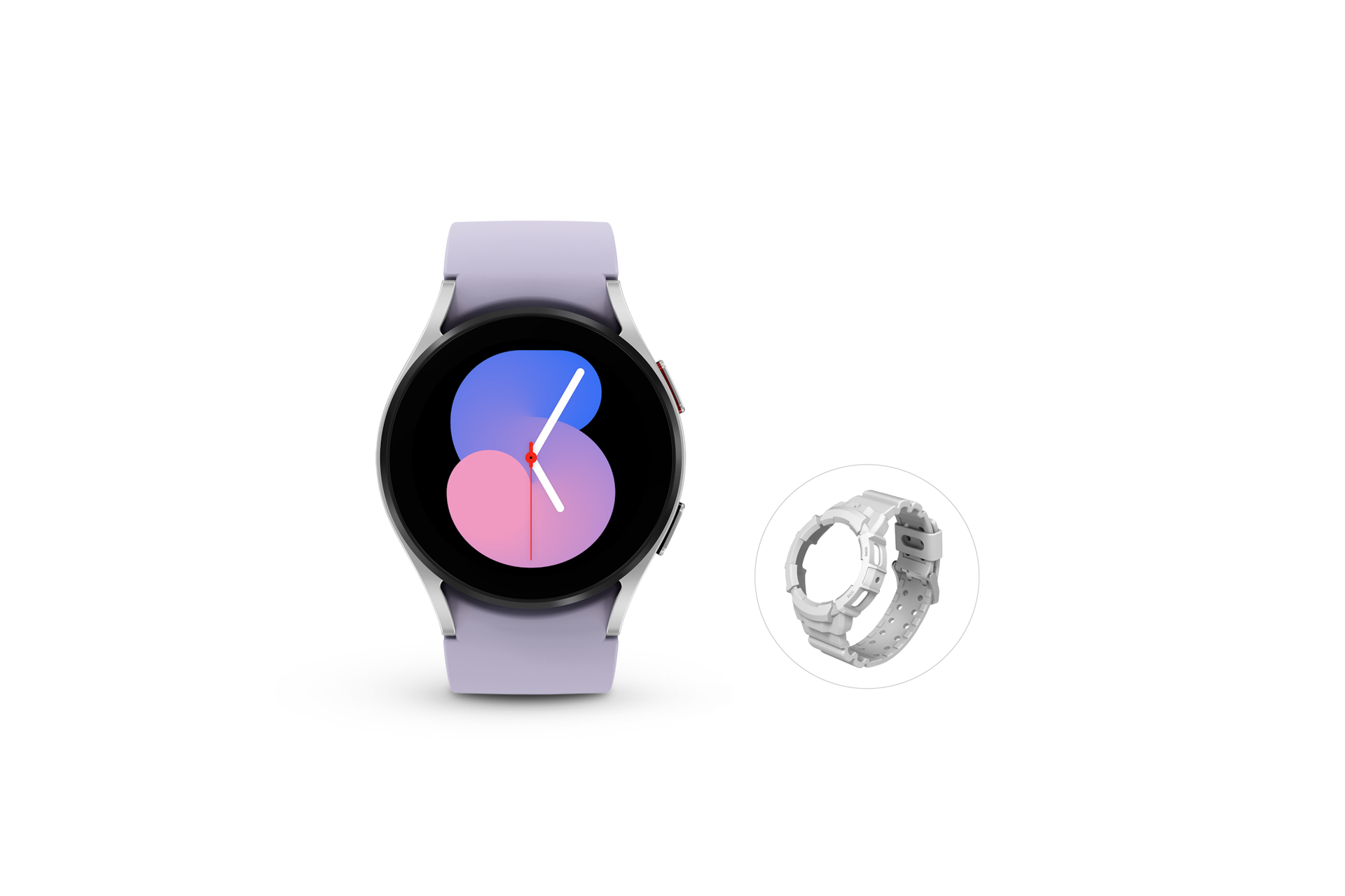 갤럭시 워치5 40 mm 실버(블루투스) + 풀커버 스타일링팩(화이트) 패키지 대표 이미지