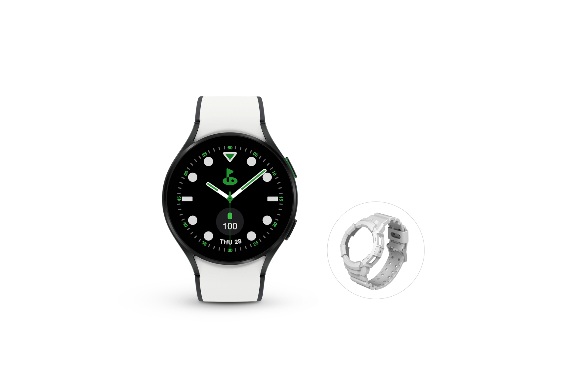 갤럭시 워치5 44 mm 골프에디션 (블루투스) + 풀커버 스타일링팩 (화이트) 패키지 대표 이미지