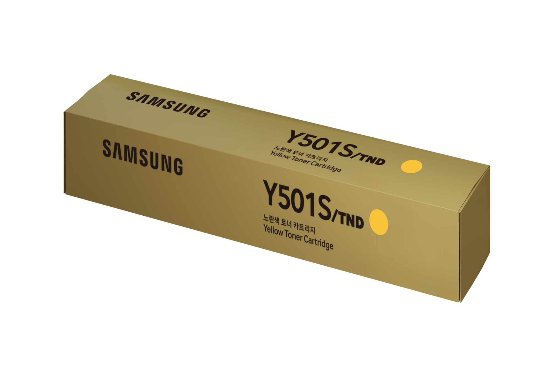 컬러 레이저프린터 토너 15,000 매 옐로우 컬러 제품 박스 왼쪽 30도 회전컷