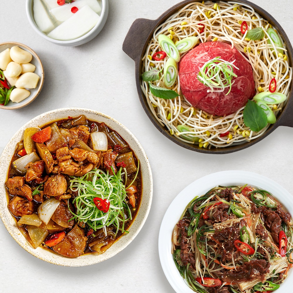 [마이셰프] 한식 3종 세트 (콩불+찜닭+소불고기)