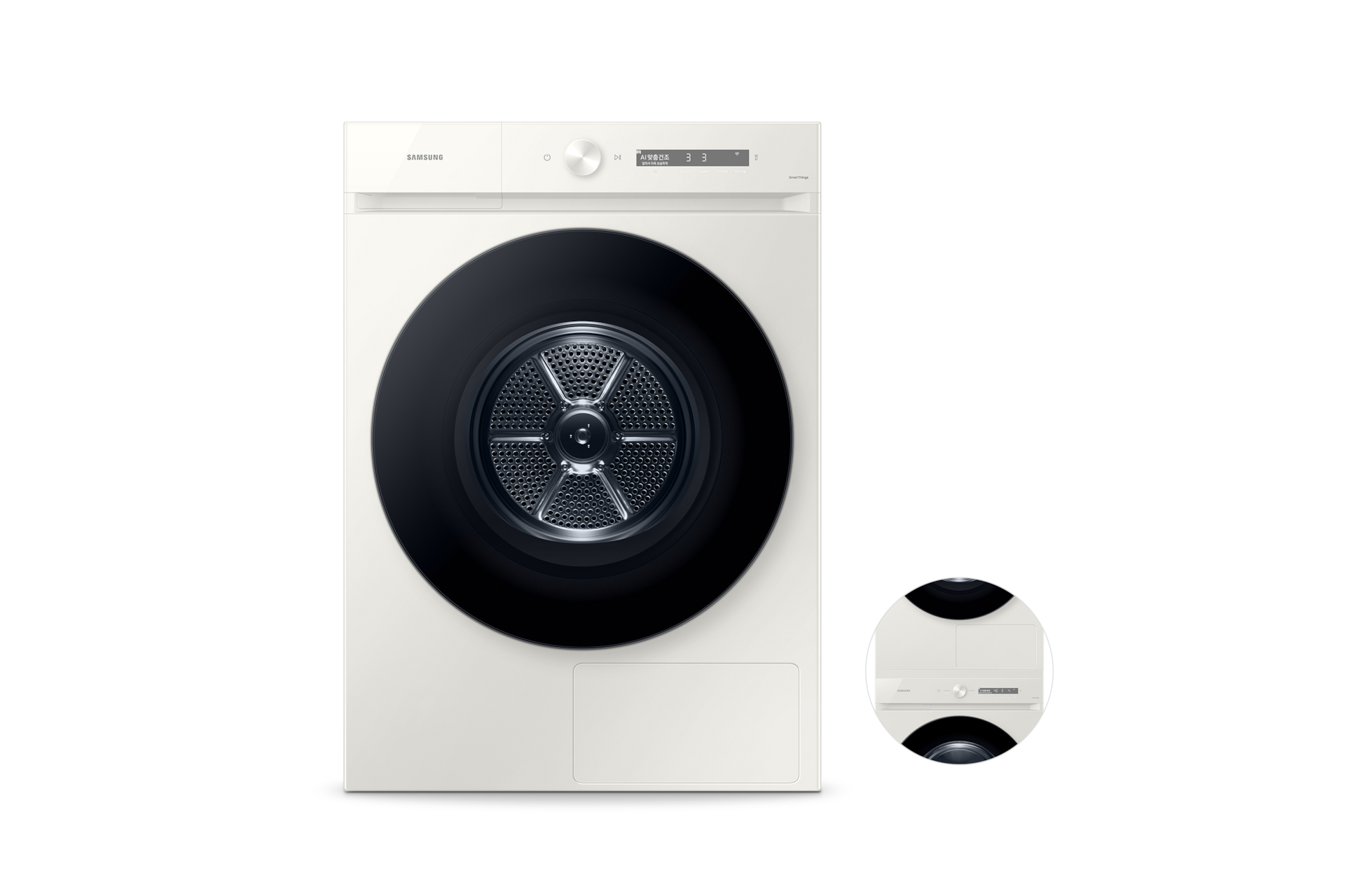 Bespoke AI 건조기 20kg+상단 설치 키트 그레이지 정면