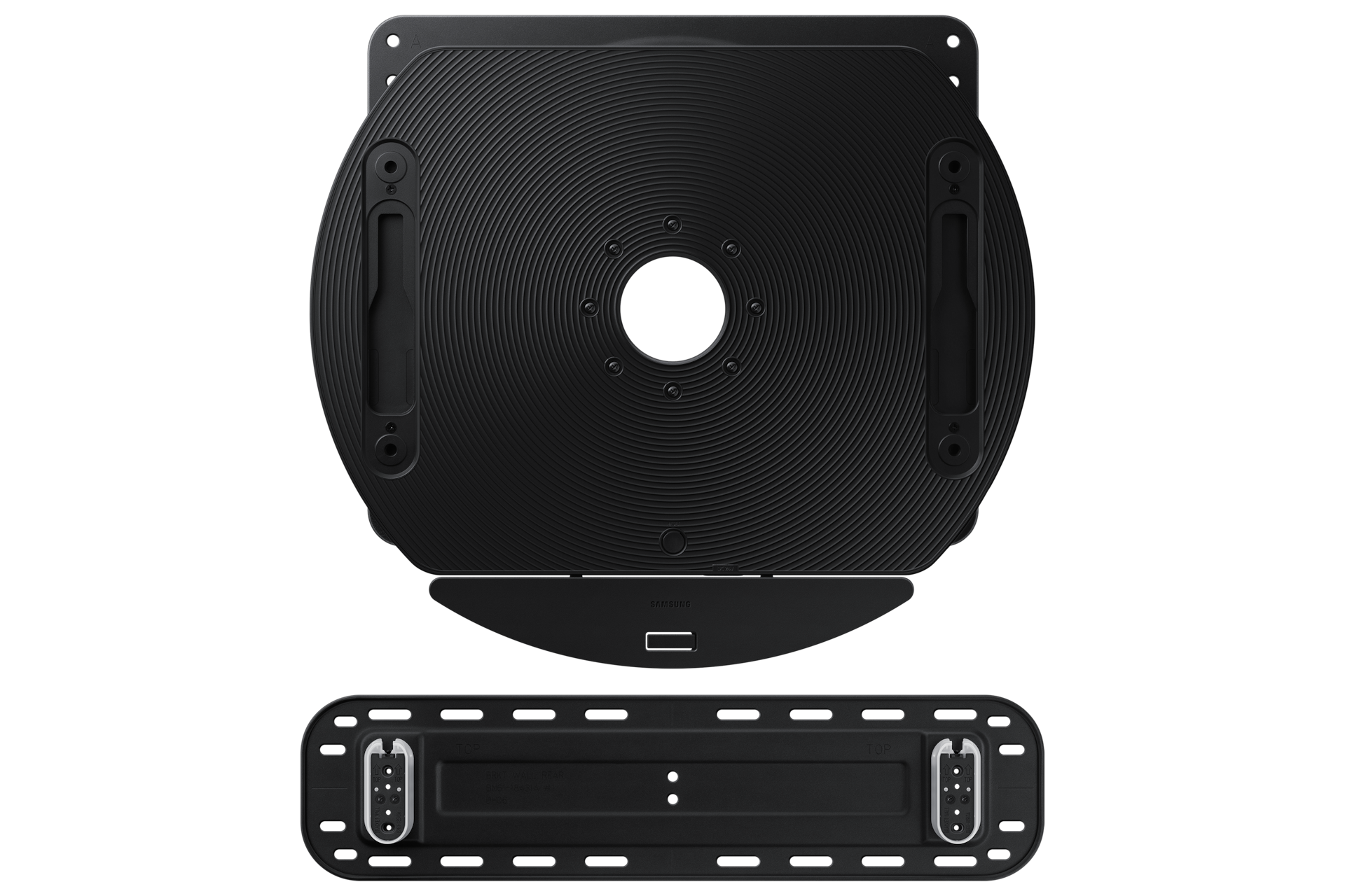 자동 회전 벽걸이 (108~163 cm) 정면 및 브라켓