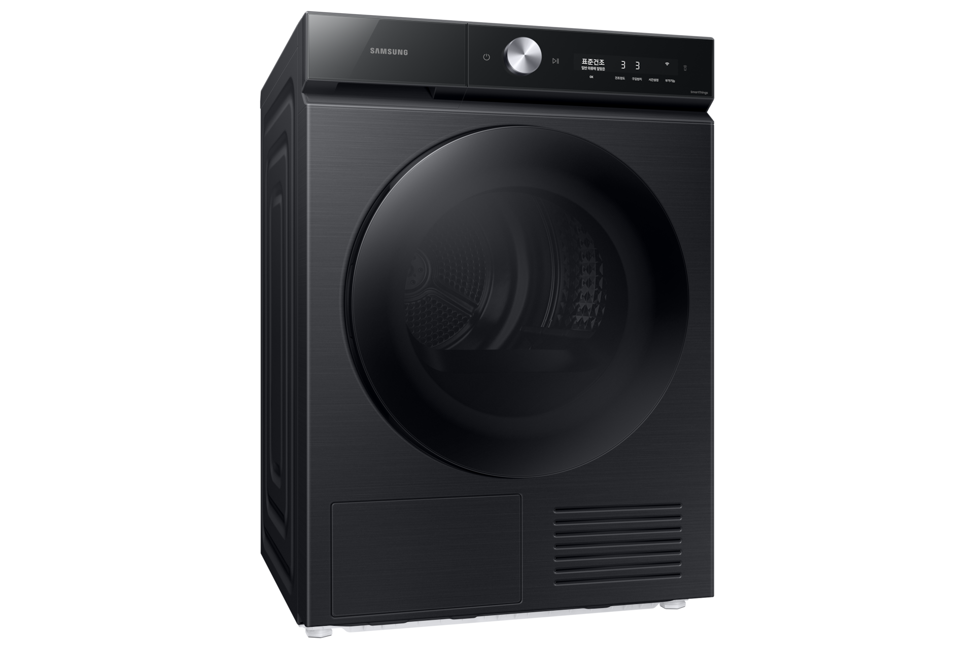 Bespoke AI 건조기 슬림 10kg 블랙캐비어 죄측면 15도