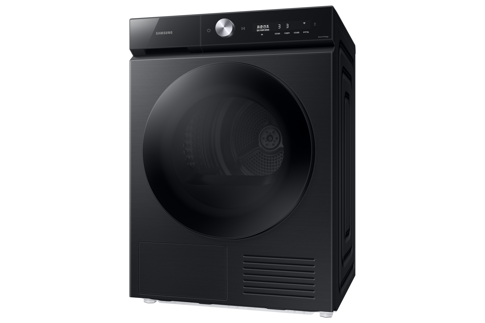 Bespoke AI 건조기 슬림 10kg 블랙캐비어 우측면 15도