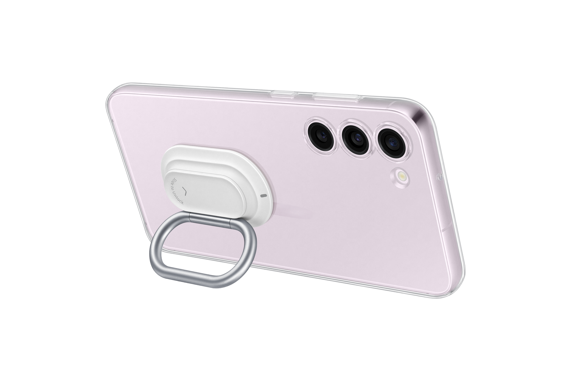 갤럭시 S23+ 클리어 가젯 케이스 (투명) 제품에 갤럭시 장착하여 그립톡 거치 이미지