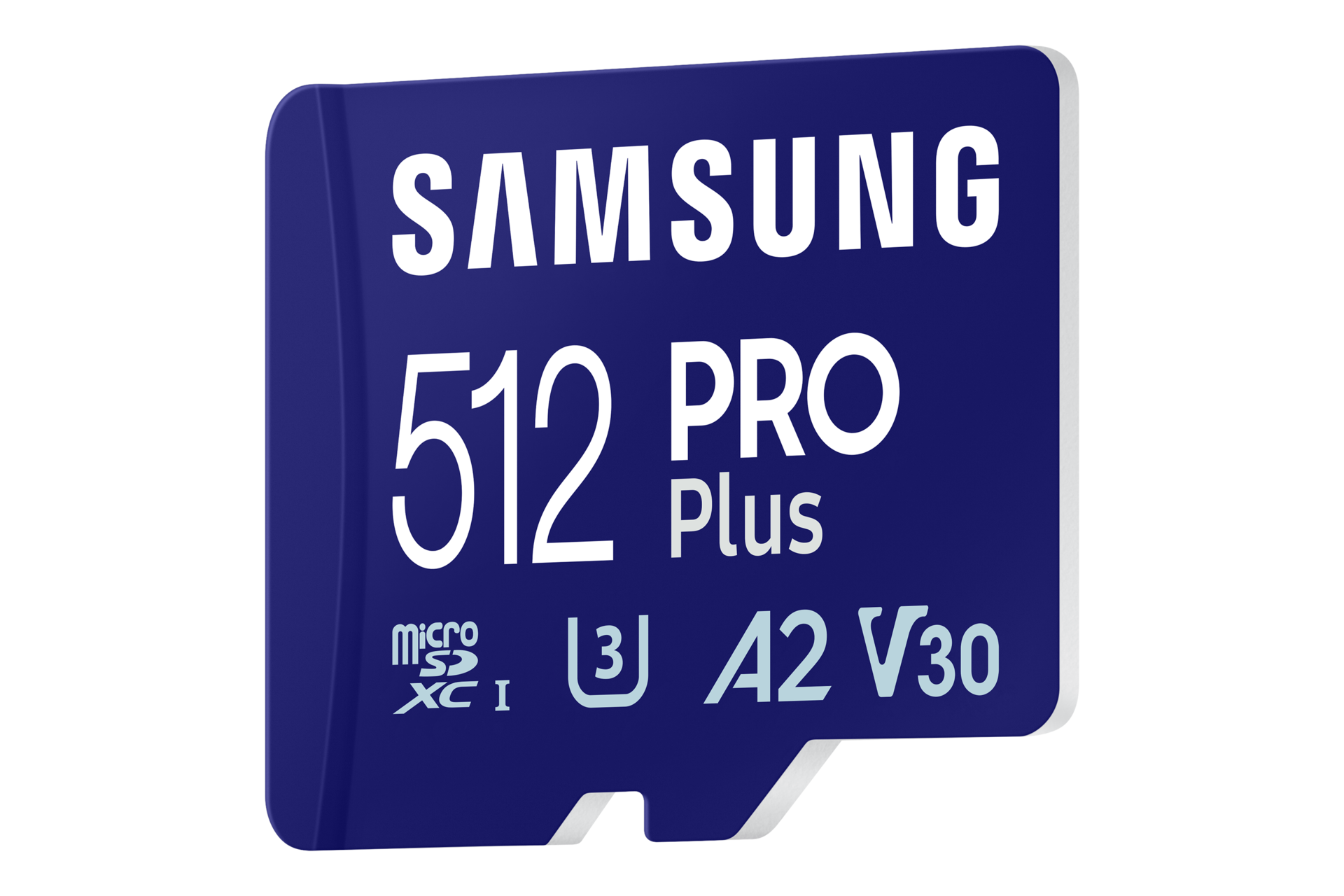 PRO Plus 마이크로SD 메모리카드 512 GB 왼쪽 뒤로 45도 기울어진 이미지